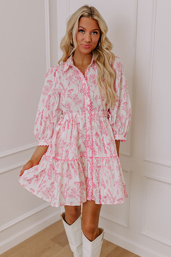 Ultimate Memory Lane Floral Mini Dress in Pink - Spring Essential