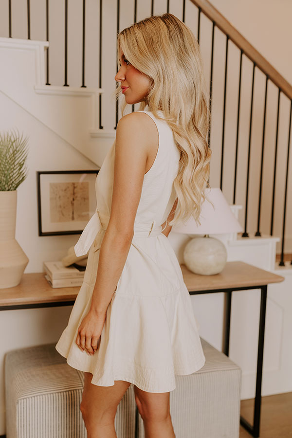 Ultimate French Vanilla Mini Dress - Premium Denim Chic