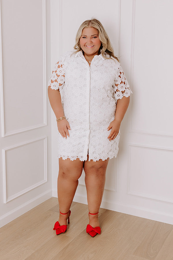 Premium Sunshine Sunday Crochet Mini Dress - Timeless White Elegance