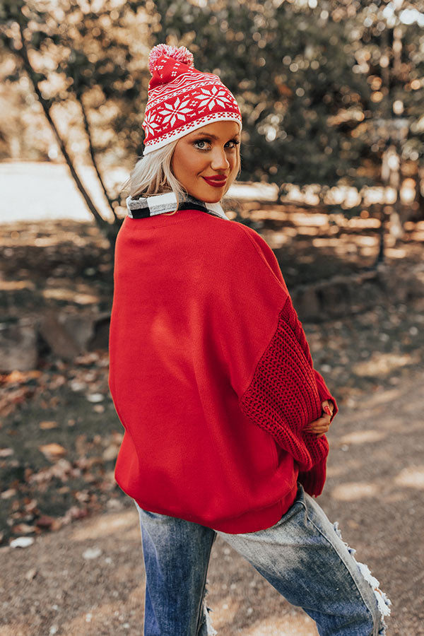 Premium Wrapped Around Your Finger Red Sweater