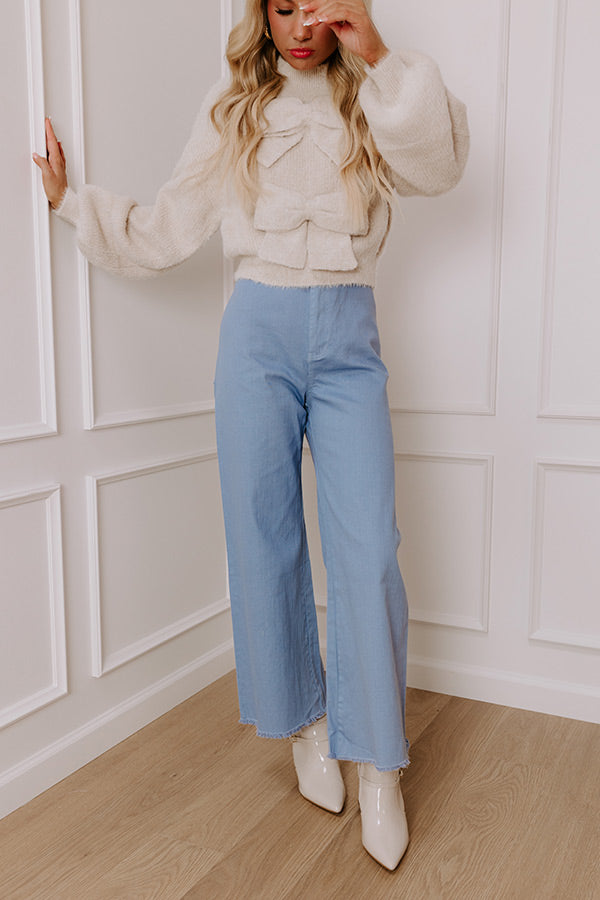 Premium Chloe Midrise Wide Leg Jean - Trendy Blue Denim