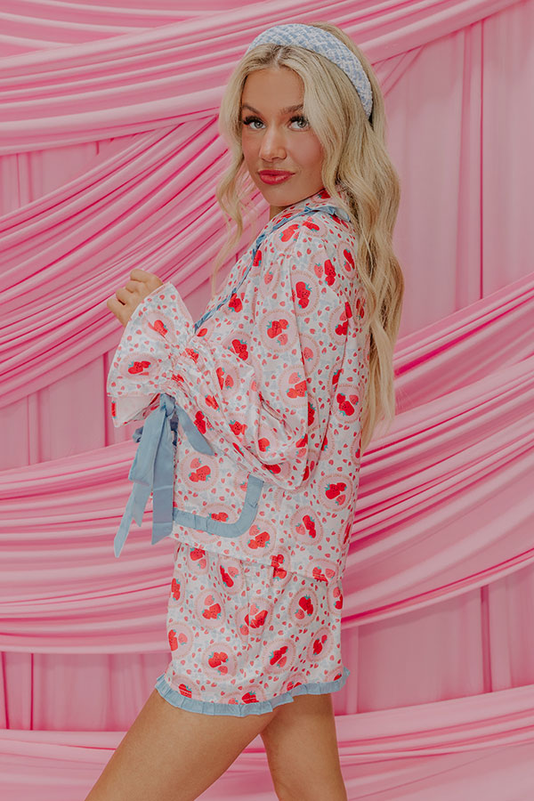 Premium Strawberry Dreams Satin Pajama Top - Ultimate Comfort & Style