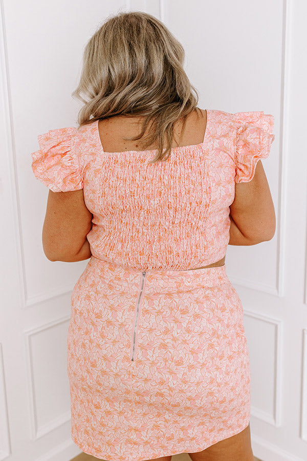 Premium Floral Crop Top - Bora Bora Inspired Style