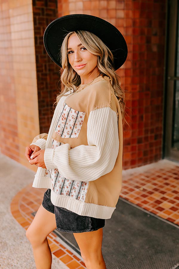 Premium Pumpkin Picking Knit Color Block Top - Ultimate Fall Style