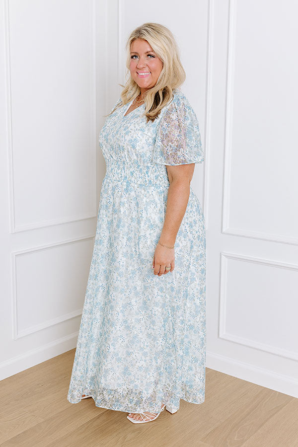 Premium Rose Garden Lace Maxi Dress - Ultimate Elegance for Curves