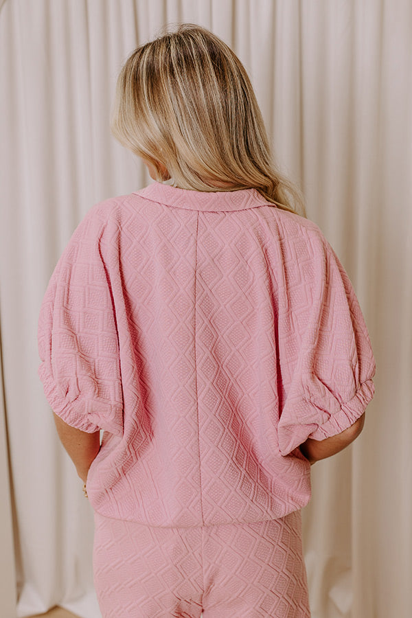 Premium Diamond Knit Top - Luxe Pink Edition