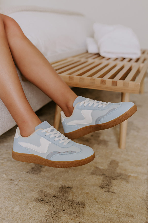 Premium Sky Blue Faux Leather Sneakers - Ultimate Comfort & Style