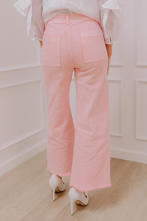 Premium Chloe Midrise Wide Leg Jeans - Pink Chic Style