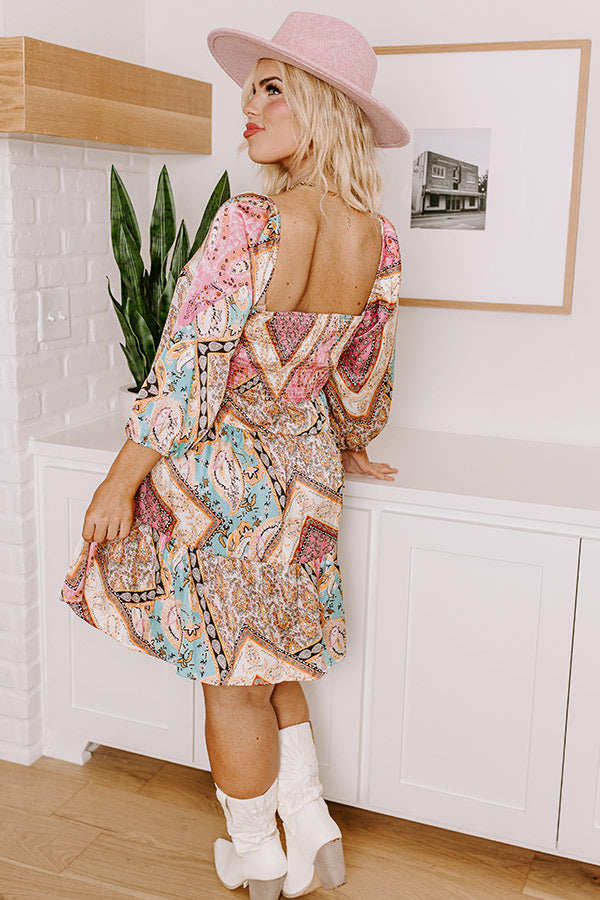 Ultimate Summer Serenade Satin Babydoll Mini Dress in Pink Curves