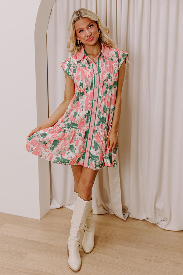 Ultimate Artistic Flow Green Mini Dress - Premium Style & Comfort