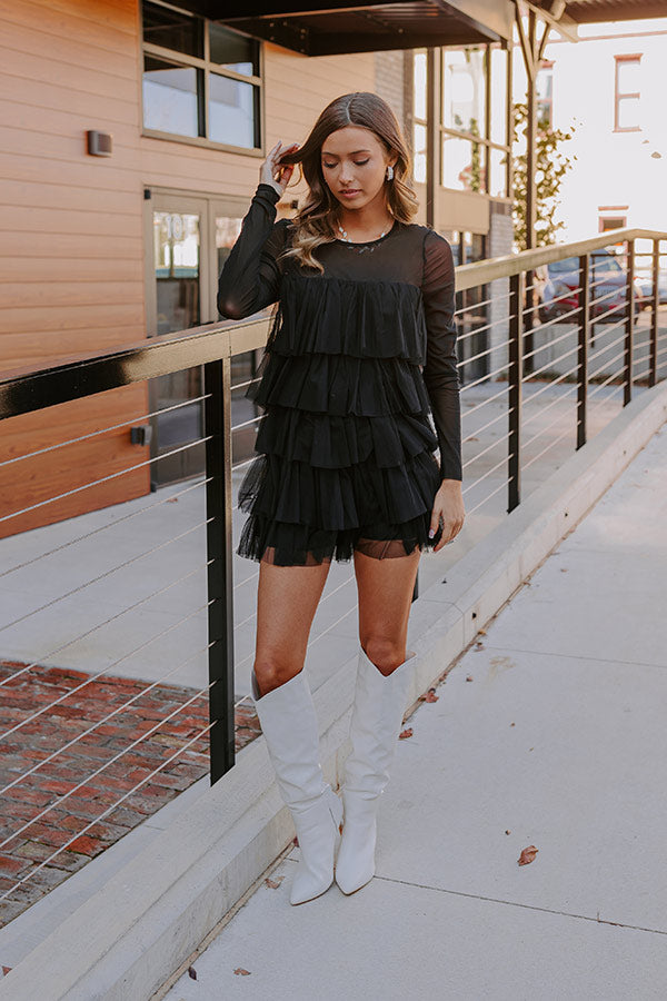 Ultimate Glamour: Tiered Mesh Romper for Two