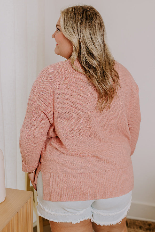 Premium Morning Dew Knit Sweater - Blooming Dahlia Curves