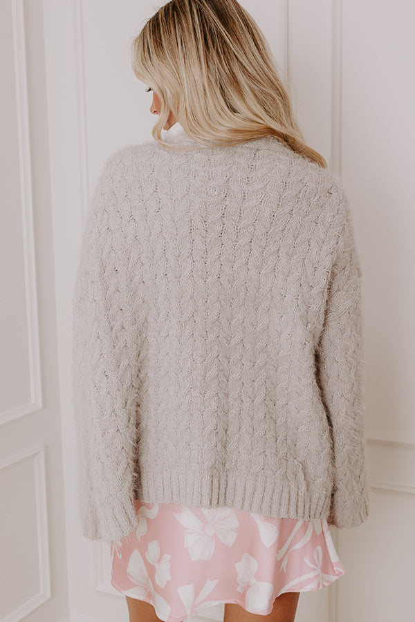 Premium Fall Gratitude Embellished Cardigan - Cozy Grey