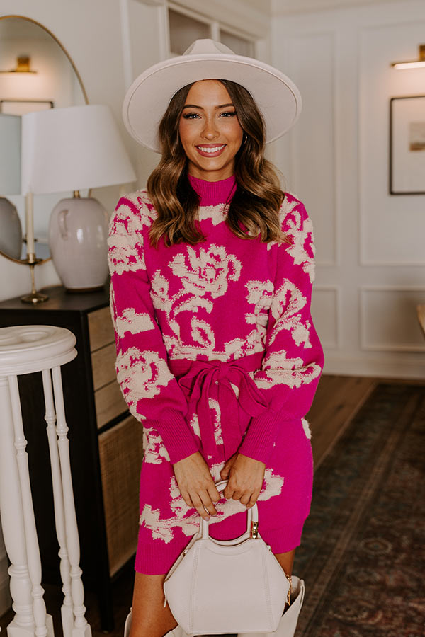 Ultimate Chardonnay Chic Floral Sweater Dress