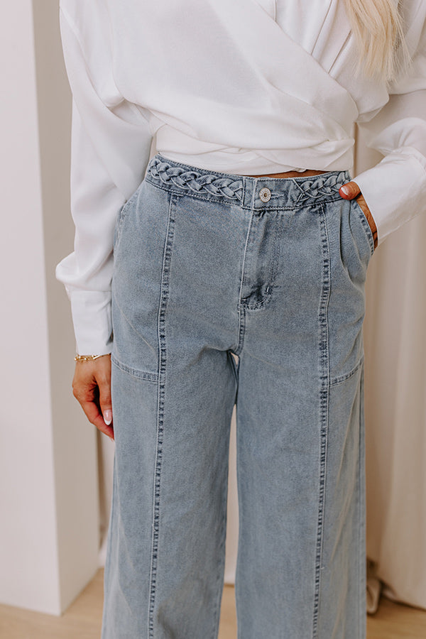 Premium Julie High Waist Wide Leg Jeans | Light Wash Denim