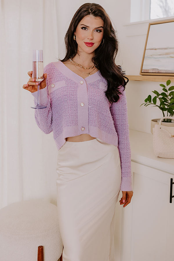 Premium Lavender Tweed Knit Sweater - Ultimate Sophistication