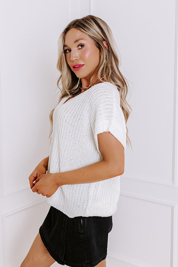 Premium Sunny Smiles Knit Top - Ivory