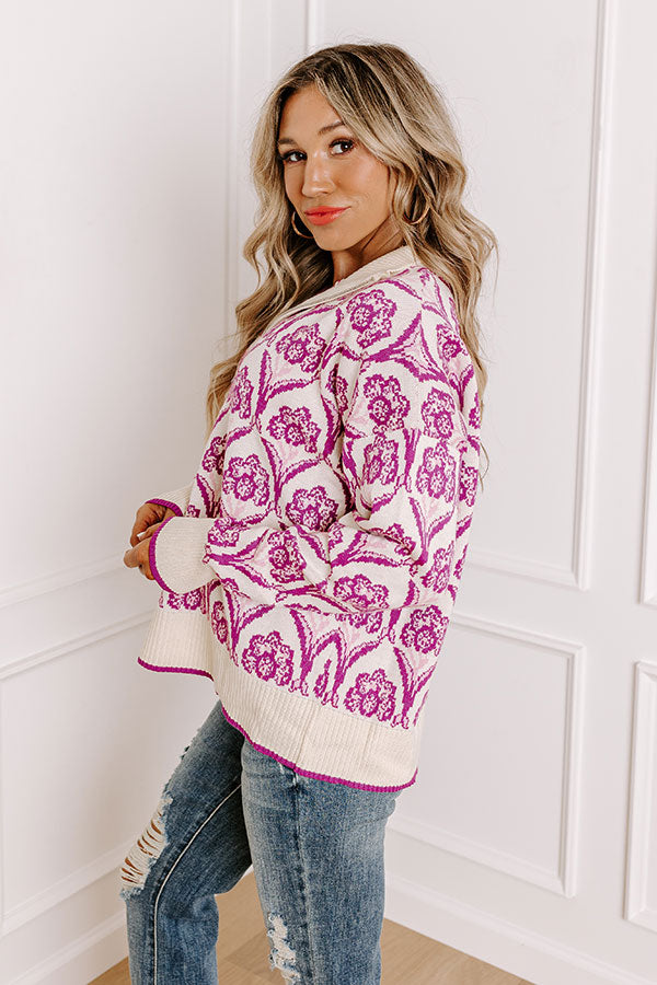 Premium Aspen Knit Sweater in Berry - Cozy & Chic