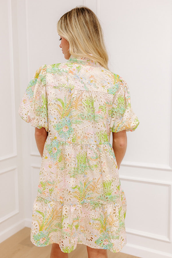 Ultimate Springtime Grace Floral Eyelet Mini Dress