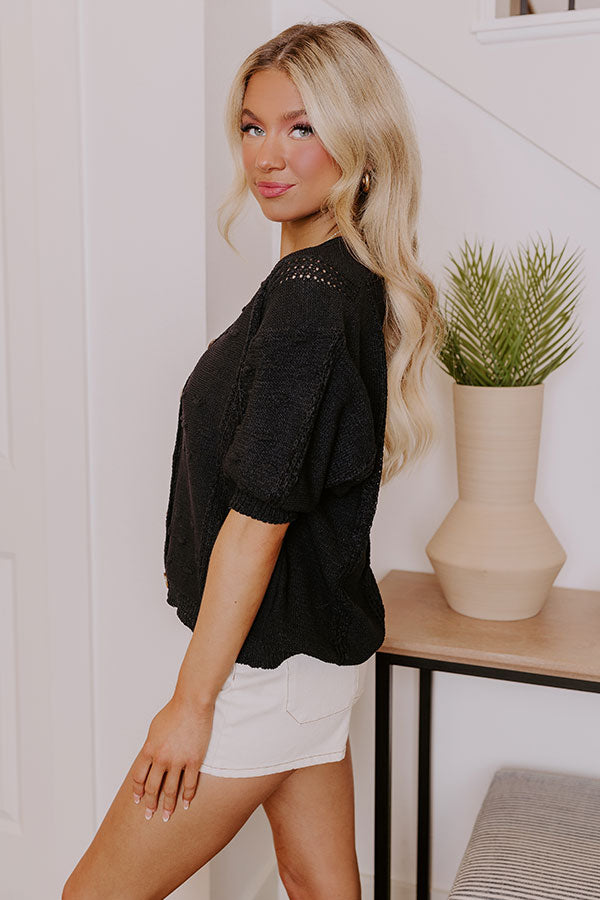 Premium Kind Moment Knit Top - Effortless Black Style