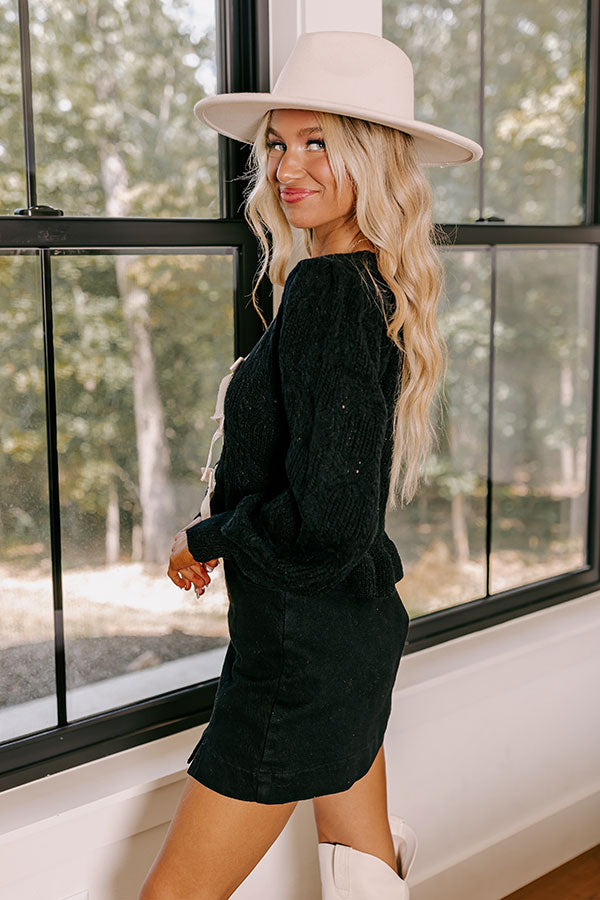 Ultimate Flirty Feeling Knit Sweater - Black