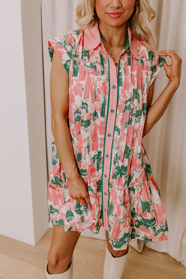 Ultimate Artistic Flow Green Mini Dress - Premium Style & Comfort