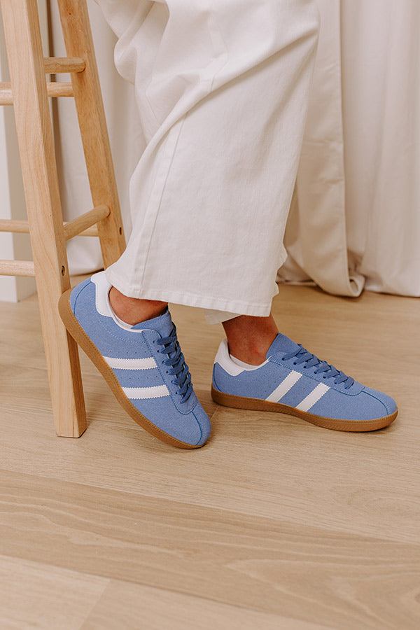 Premium Airy Blue Faux Suede Sneakers - Ultimate Comfort & Style