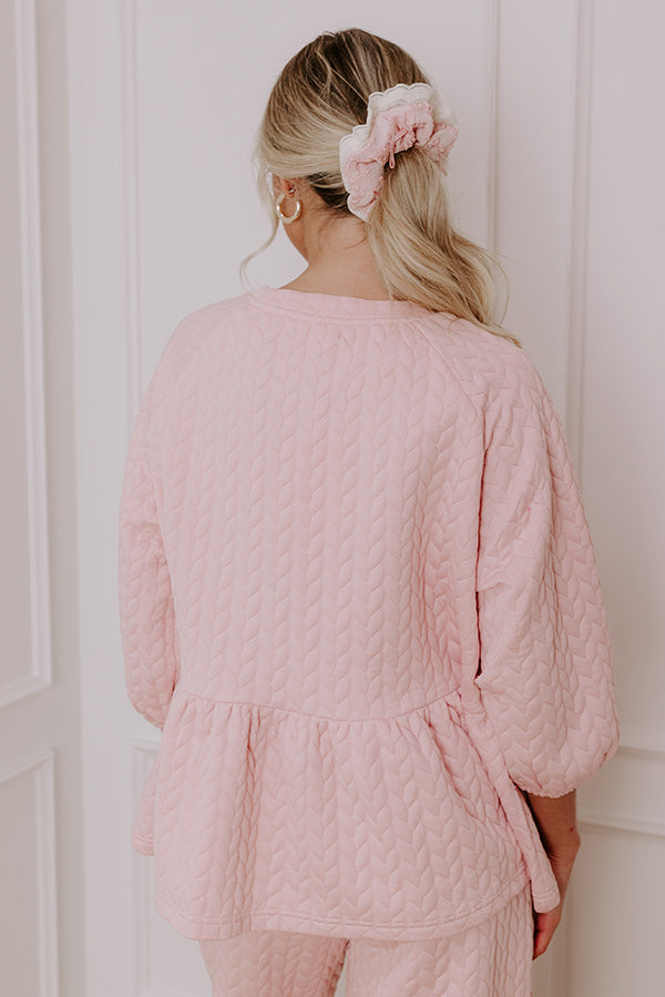 Ultimate Chic A La Mode Knit Peplum Top in Pink