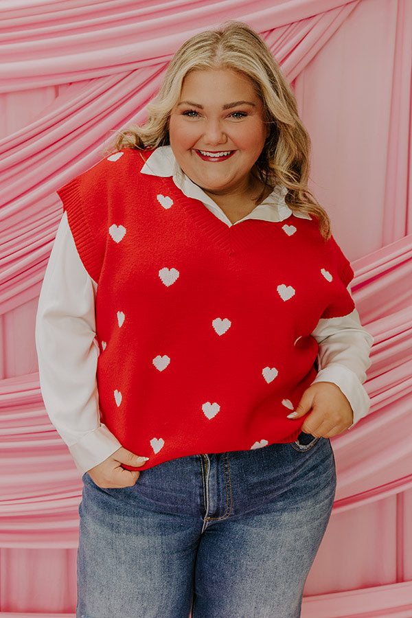 Premium Hugs & Kisses Red Curves Vest Top - Ultimate Charm for Your OOTD