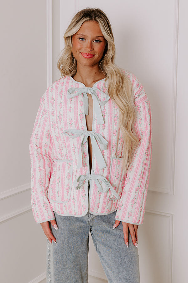 Premium French Cottage Floral Quilted Jacket