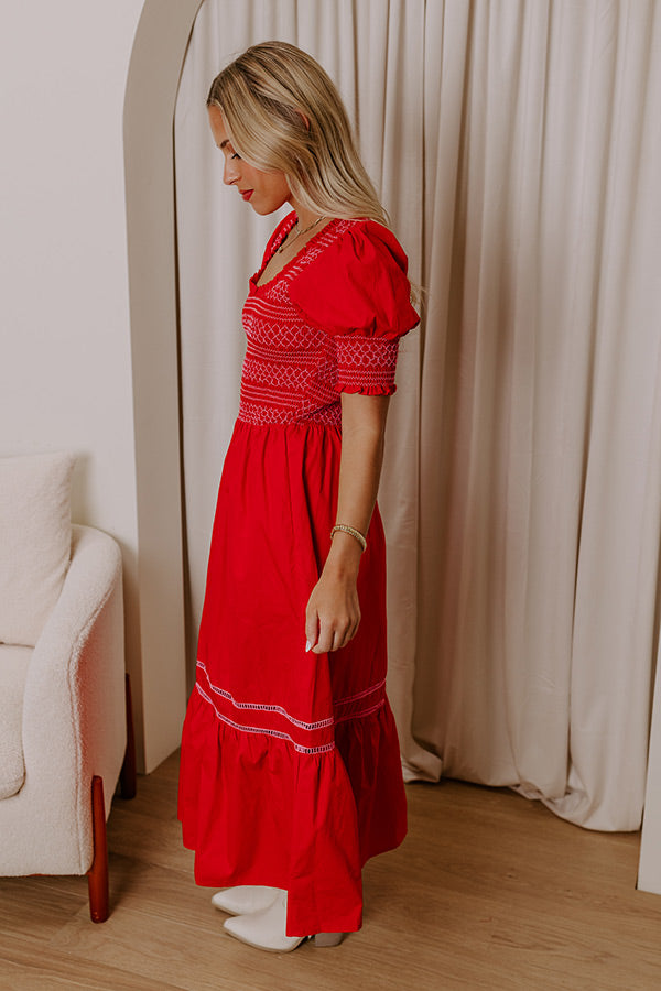 Premium Margarita Mood Smocked Midi Dress