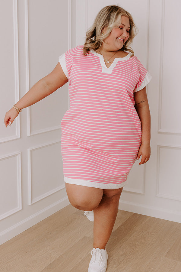 Premium Think Happy Thoughts Stripe Mini Dress - Ultimate Comfort & Style