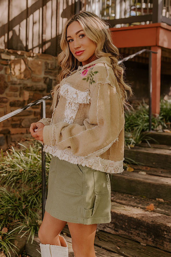 Premium Boho Embroidered Jacket - Ultimate Khaki Style