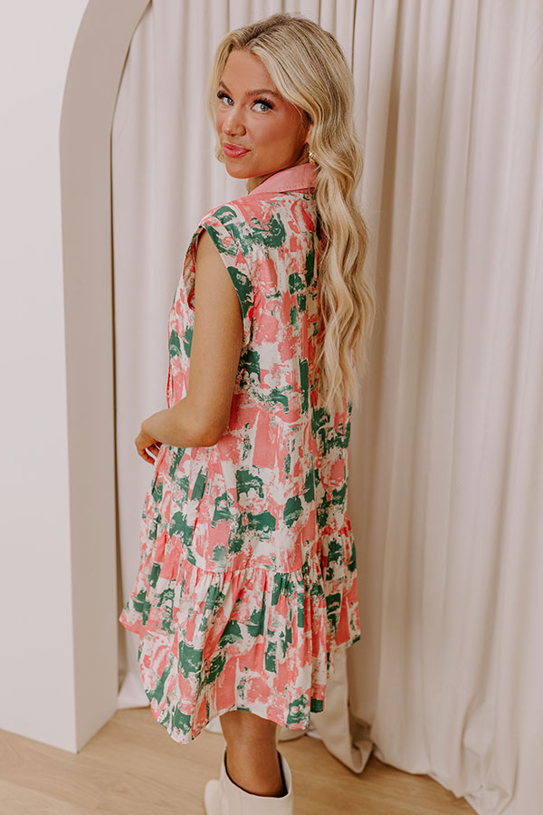 Ultimate Artistic Flow Green Mini Dress - Premium Style & Comfort