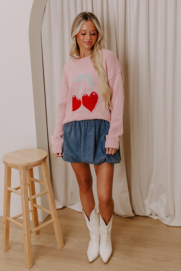 Premium Cherry Bliss Knit Sweater