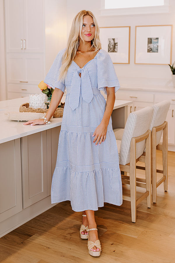 Premium Dockside Dreams Seersucker Maxi Dress - Ultimate Summer Style