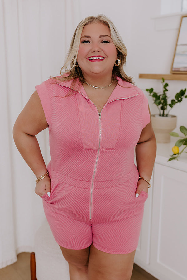 Premium Coffee Run Cutie Romper - Pink Curves | Ultimate Style Upgrade