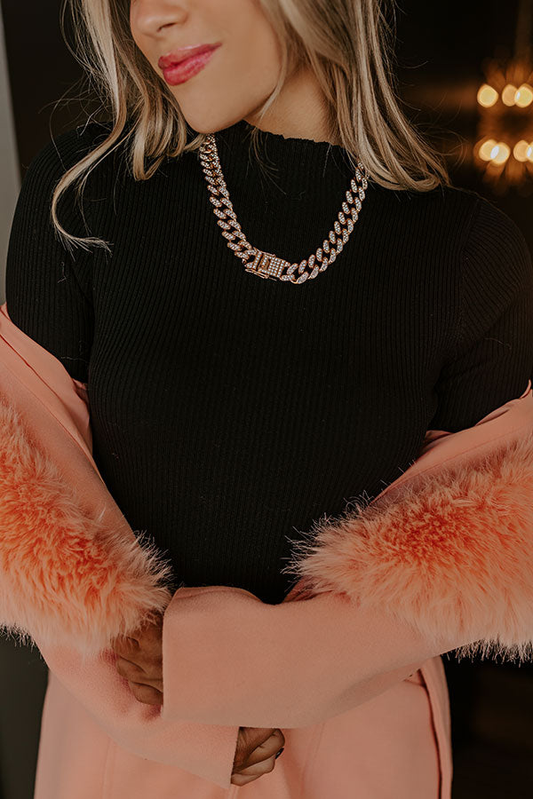 Ultimate Glamour Chain Necklace - Gold Rhinestone Statement Piece