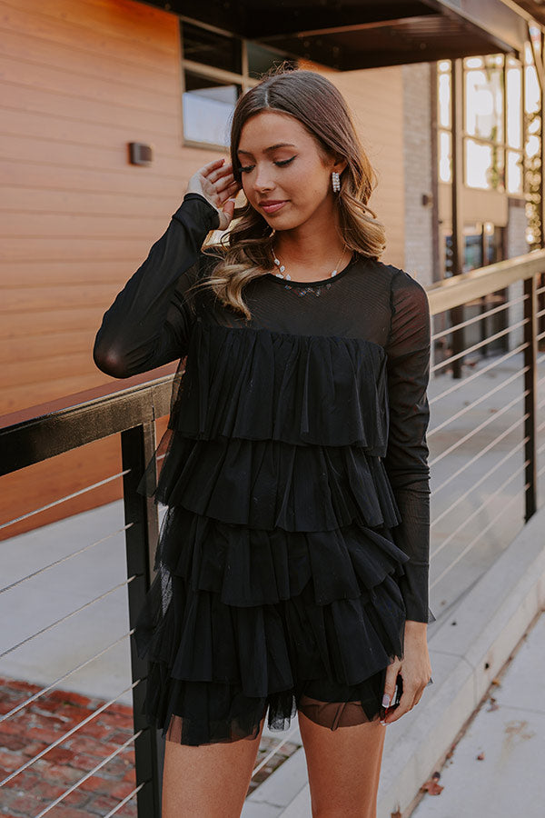 Ultimate Glamour: Tiered Mesh Romper for Two