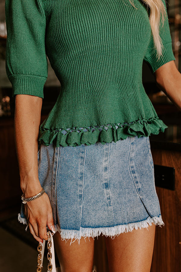 Ultimate City Chic Sweater Top - Hunter Green