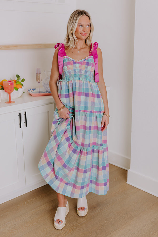 Ultimate Block Party Chic Plaid Midi Dress