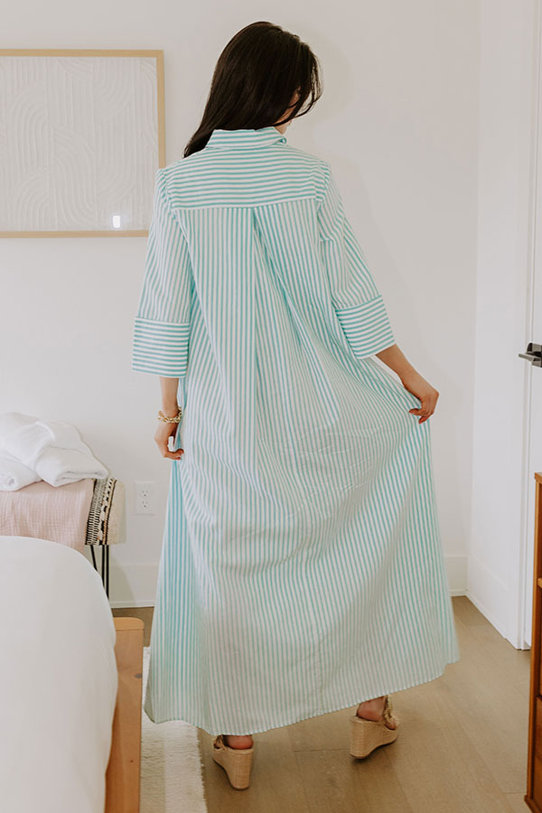 Premium Coastal Charm Stripe Maxi Dress
