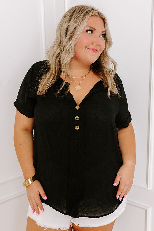 Premium Coastal Breeze Shift Top - Black Curves | Ultimate Comfort & Style