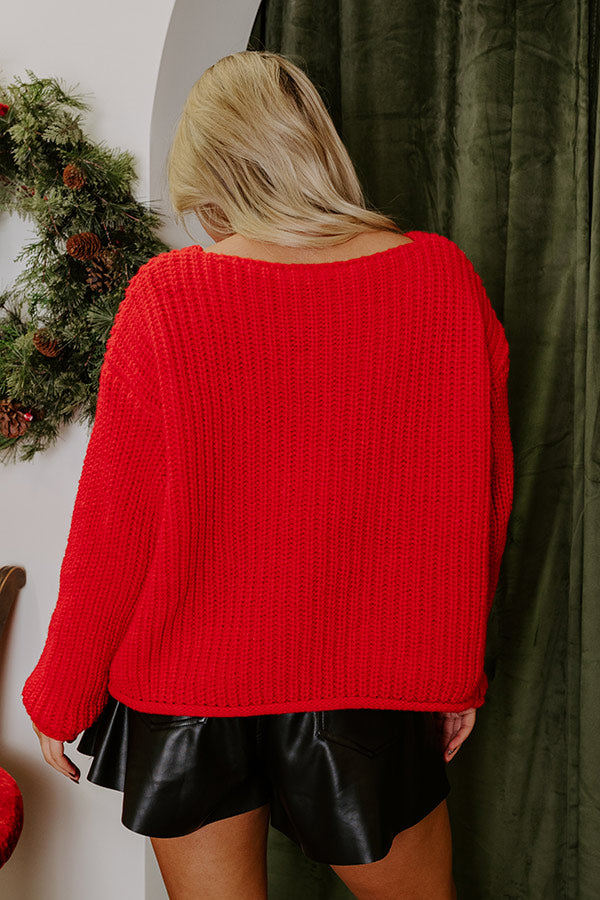 Premium Cozy Cuddles Knit Cardigan - Ultimate Winter Red