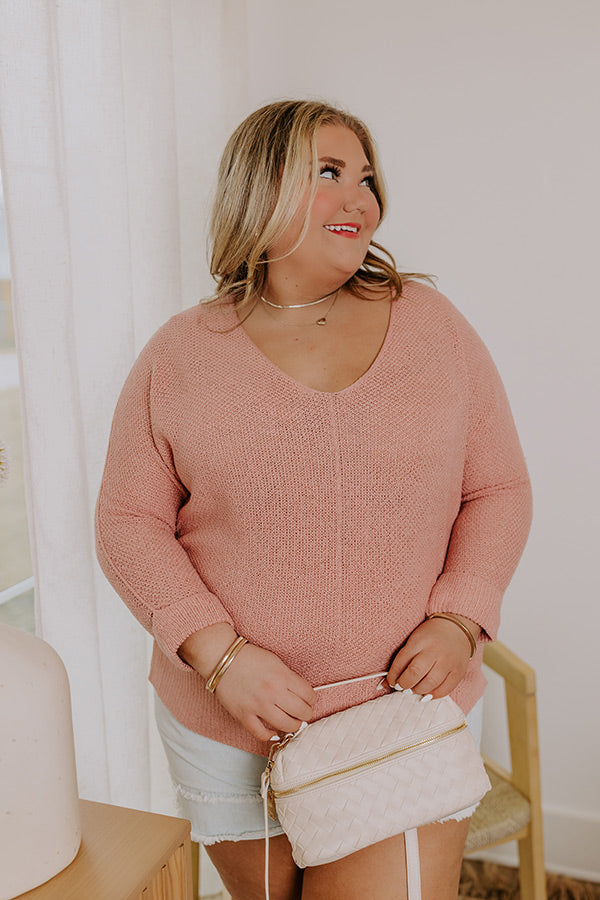 Premium Morning Dew Knit Sweater - Blooming Dahlia Curves