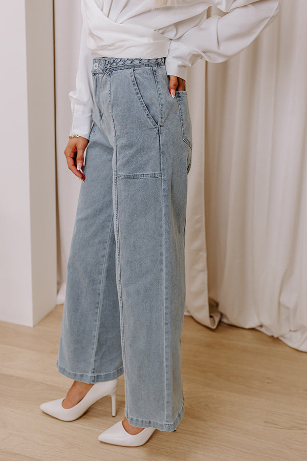 Premium Julie High Waist Wide Leg Jeans | Light Wash Denim