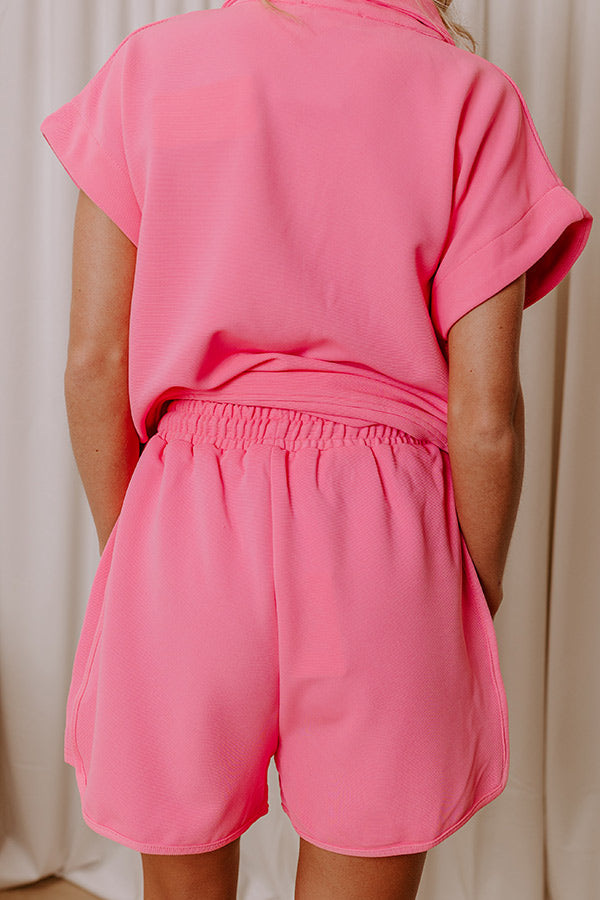 Ultimate Comfort High Waist Ribbed Shorts - Bubblegum Pink