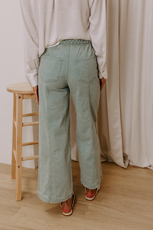 Premium Sage High Waist Wide Leg Jeans - Ultimate Comfort & Style