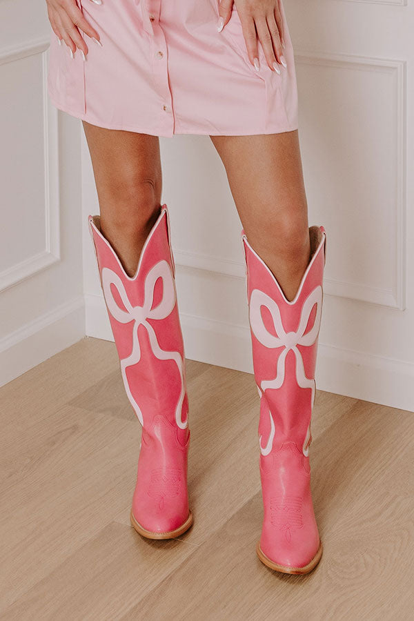 Premium Pink Faux Leather Cowboy Boots - Ultimate Style Upgrade