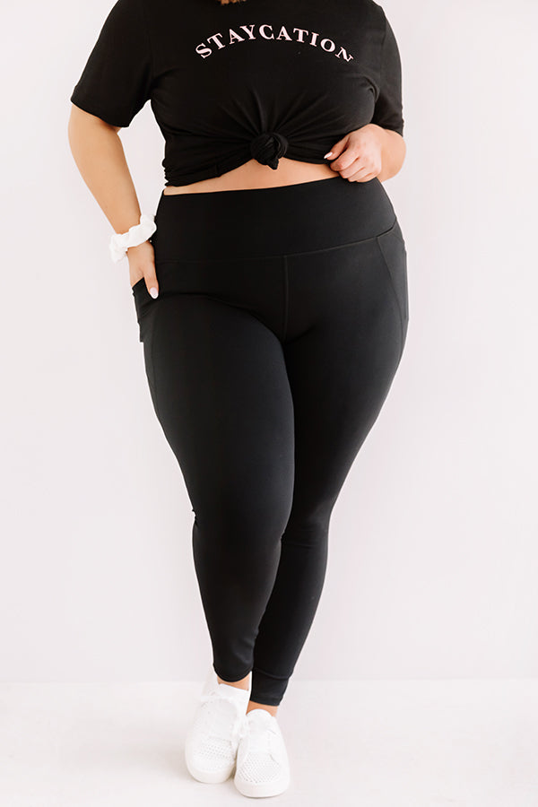 Ultimate Power Hour High Waist Active Leggings - Black Curves